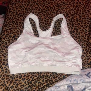 Grey and white camo sports bra